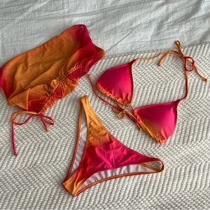 Vibrant Pink and Orange Bikini Set